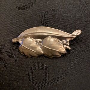 Vintage “JewelArt” Sterling Silver Leaf Brooch